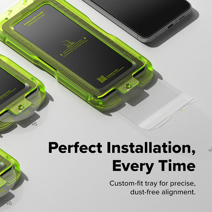 Schutzfolie Ringke Easy Slide für Samsung Galaxy A57 5G, gehärtetes Glas, Vollkleber, Set mit 2 Stück.