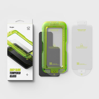 Schutzfolie Ringke Easy Slide für Samsung Galaxy A57 5G, gehärtetes Glas, Vollkleber, Set mit 2 Stück.