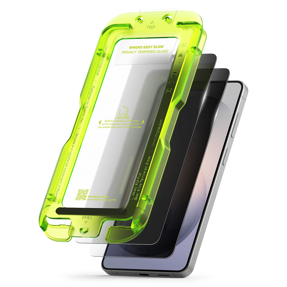 Ringke Easy Slide Screen Protector for Samsung Galaxy S26 Plus S947, Tempered Glass, Full Glue, Set of 2 Pieces, Black