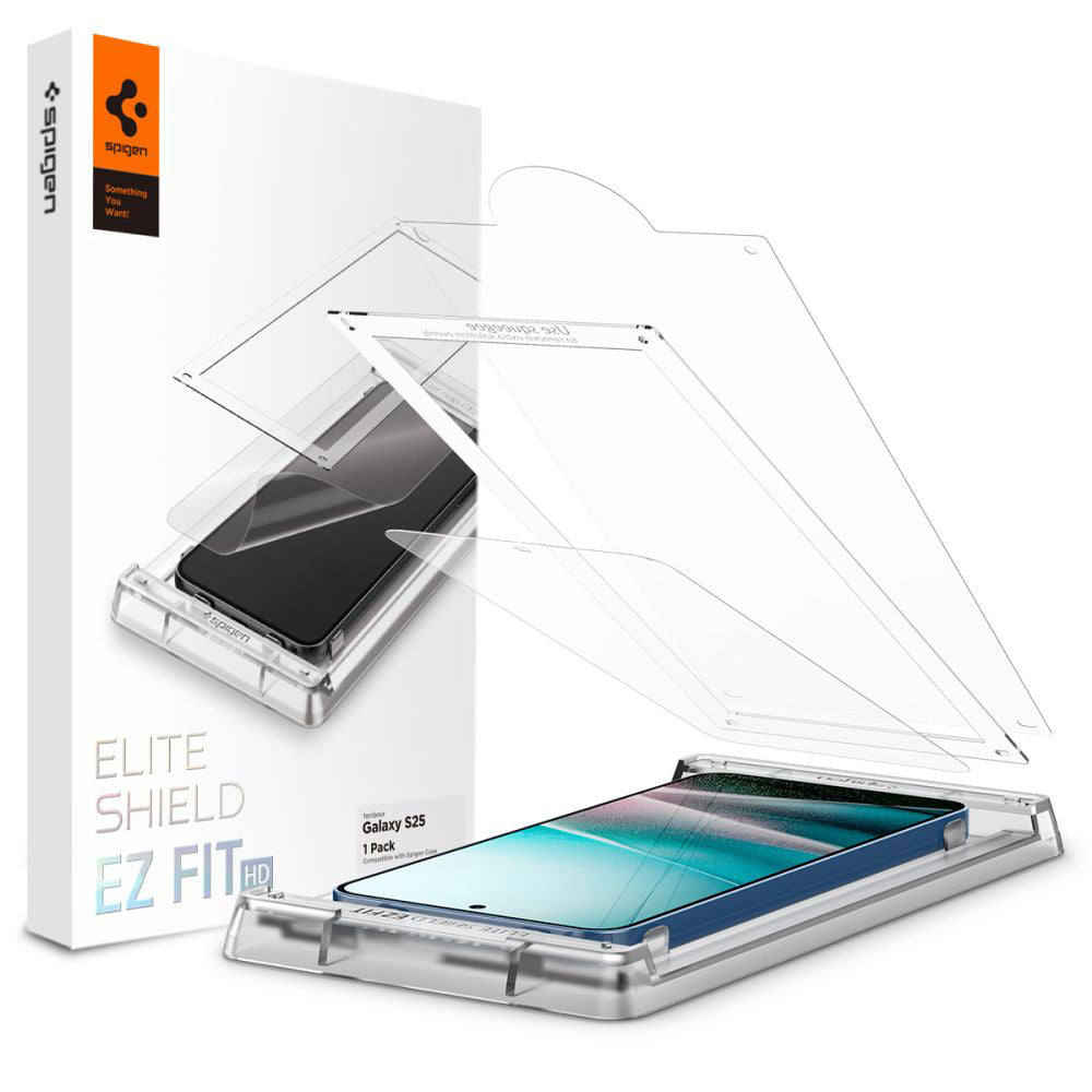 Schutzfolie Spigen Elite Shield EZ FIT HD für Samsung Galaxy S25 S931, Kunststoff AFL09091