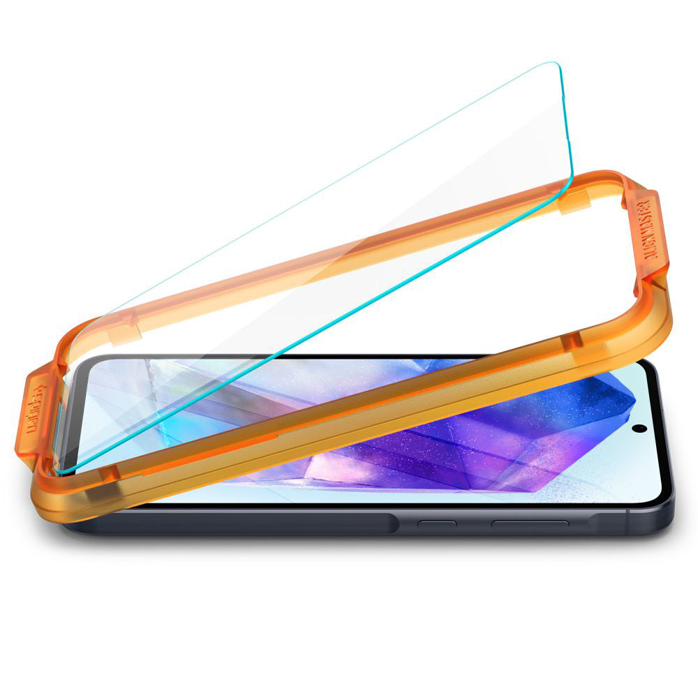 Spigen GlastR Align Master Displayschutzfolie für Samsung Galaxy A55 5G A556, gehärtetes Glas, Full Glue, 2er Set AGL07775