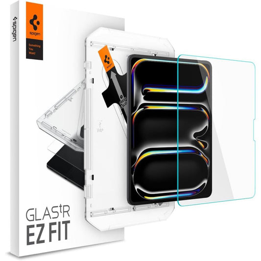 Schutzfolie Spigen GlastR EZ FIT für Apple iPad Pro 13 (2024), gehärtetes Glas, Full Glue AGL07793