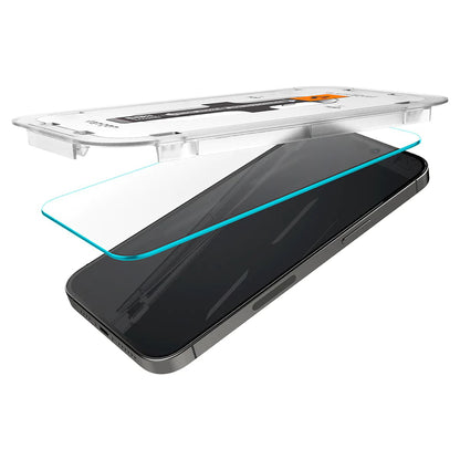 Schutzfolie Spigen GlastR EZ FIT für Apple iPhone 14 Pro, gehärtetes Glas, Vollkleber, Set mit 2 Stück