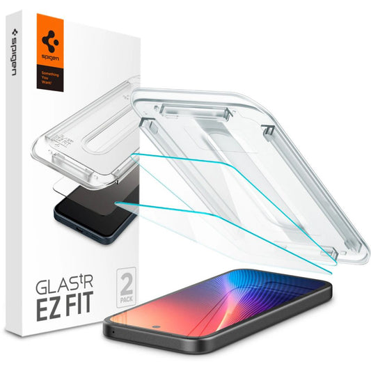 Schutzfolie Spigen GlastR EZ FIT für Google Pixel 9a, gehärtetes Glas, Full Glue, Set 2 Stück AGL08938