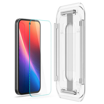 Schutzfolie Spigen GlastR EZ FIT für Google Pixel 9a, gehärtetes Glas, Full Glue, Set 2 Stück AGL08938