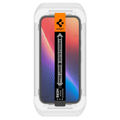 Schutzfolie Spigen GlastR EZ FIT für Google Pixel 9a, gehärtetes Glas, Full Glue, Set 2 Stück AGL08938