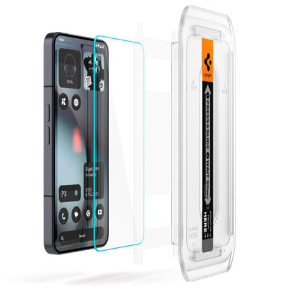 Schutzfolie Spigen GlastR EZ FIT für Nothing Phone (3), gehärtetes Glas, Full Glue, Set mit 2 Stück AGL10165
