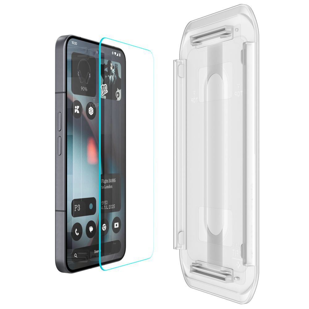 Schutzfolie Spigen GlastR EZ FIT für Nothing Phone (3), gehärtetes Glas, Full Glue, Set mit 2 Stück AGL10165