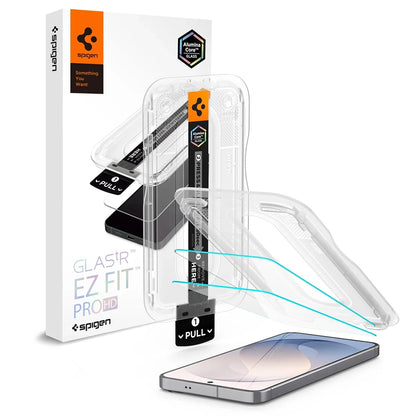 Spigen GlastR EZ FIT Pro HD Displayschutzfolie für Samsung Galaxy S26 FE S741, gehärtetes Glas, Full Glue, 2er-Set AGL11811