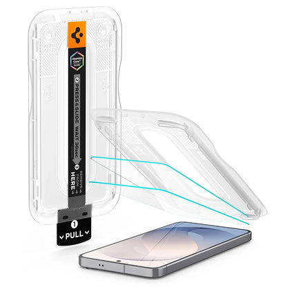 Spigen GlastR EZ FIT Pro HD Displayschutzfolie für Samsung Galaxy S26 FE S741, gehärtetes Glas, Full Glue, 2er-Set AGL11811