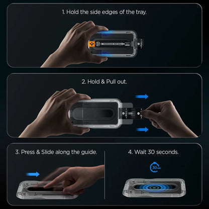 Spigen GlastR EZ FIT Pro HD Displayschutzfolie für Samsung Galaxy S26 FE S741, gehärtetes Glas, Full Glue, 2er-Set AGL11811