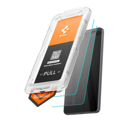Schutzfolie Spigen GlastR EZ FIT Pro HD für Samsung Galaxy S26 Plus S947, gehärtetes Glas, Vollkleber, Set mit 2 Stück AGL11084