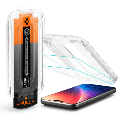 Schutzfolie Spigen GlastR EZ FIT Pro für Apple iPhone 17 Pro Max / 16 Pro Max, gehärtetes Glas, Vollkleber