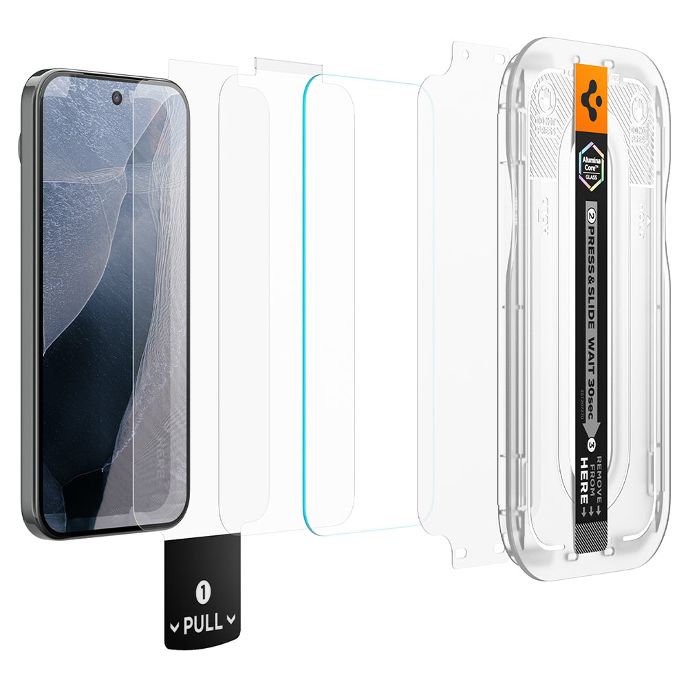 Spigen GlastR EZ FIT Pro Displayschutzfolie für Google Pixel 11 Pro / 11, gehärtetes Glas, Full Glue, 2er Set AGL11480