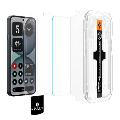 Spigen GlastR EZ FIT Pro Displayschutzfolie für Nothing Phone (4a), gehärtetes Glas, Full Glue, 2er Set AGL11682