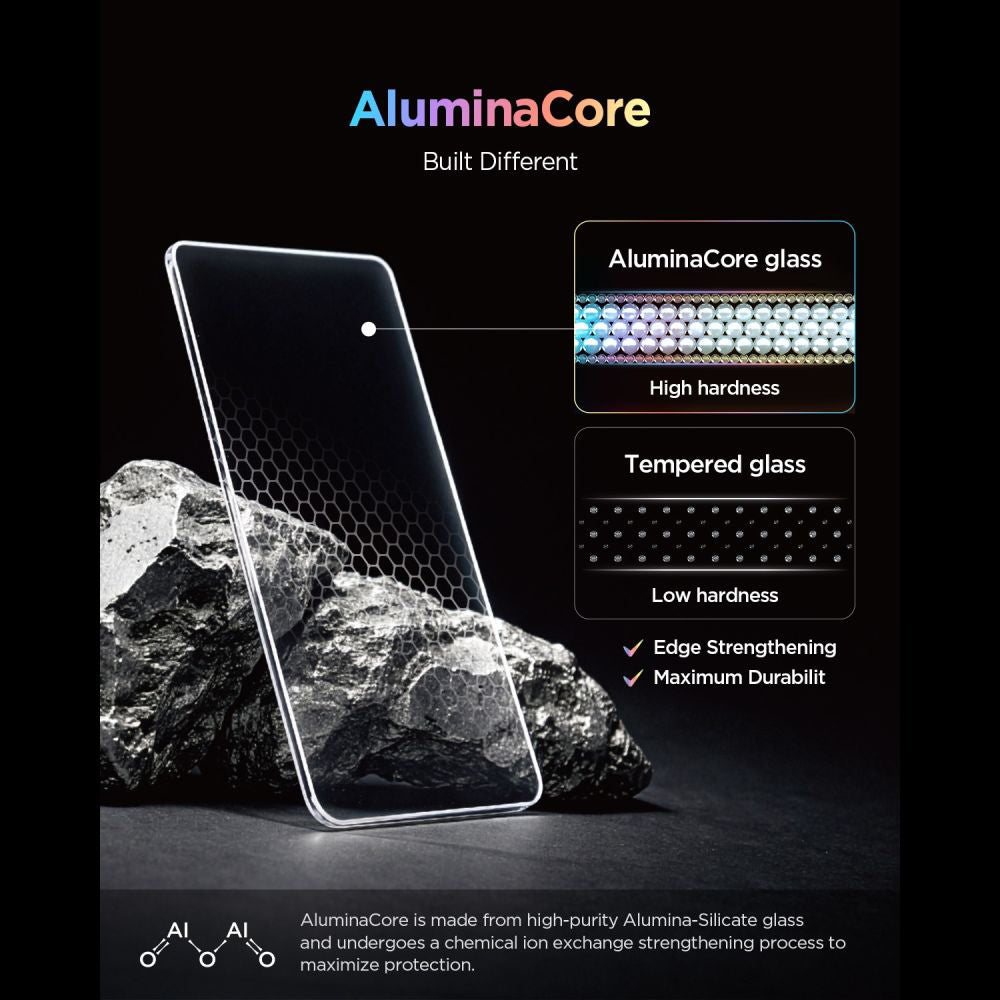 Spigen GlastR EZ FIT Pro Displayschutzfolie für Nothing Phone (4a), gehärtetes Glas, Full Glue, 2er Set AGL11682