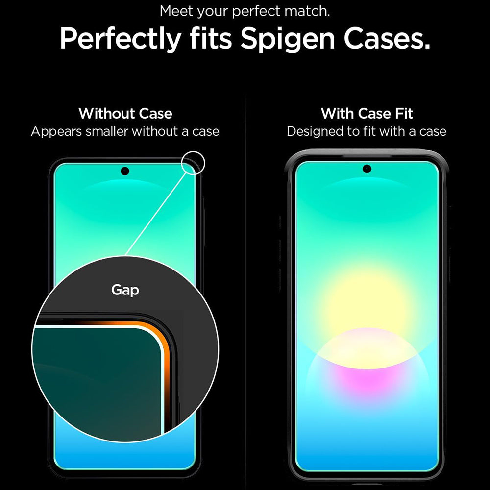 Spigen GlastR EZ FIT Pro Displayschutzfolie für Samsung Galaxy A27 5G, gehärtetes Glas, Full Glue, 2er Set AGL11809