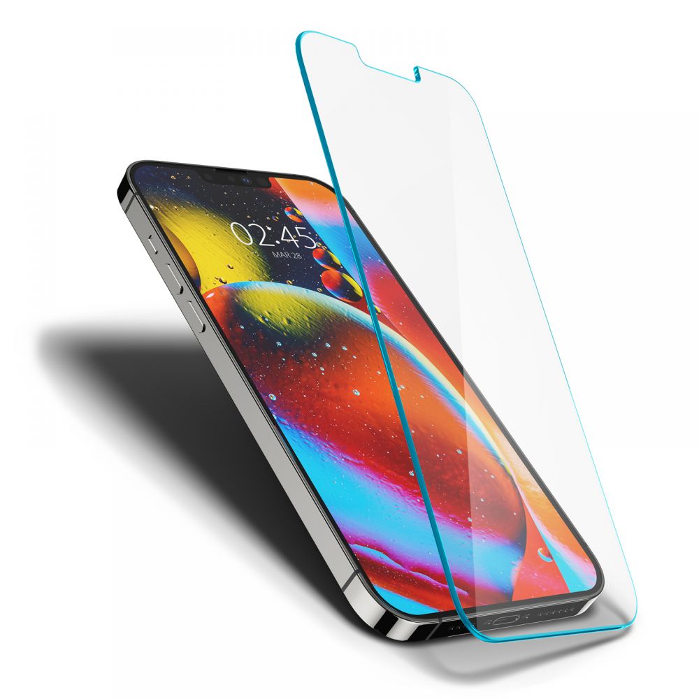 Schutzfolie Spigen GlastR Slim für Apple iPhone 17e / 16e / 14 / 13 Pro, gehärtetes Glas, Full Glue AGL03391