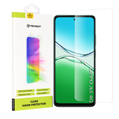 Techsuit Clear Vision Displayschutzfolie für Oppo A5 4G, gehärtetes Glas, Full Glue