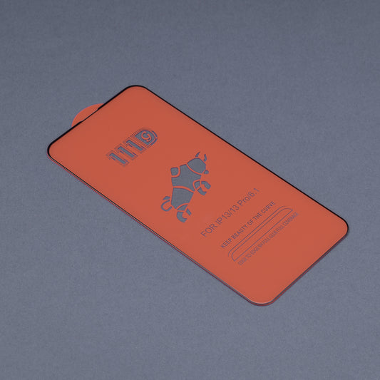 Techsuit M2 Displayschutzfolie für Apple iPhone 17e / 16e / 14 / 13 Pro, gehärtetes Glas, Full Glue, 111D, Schwarz