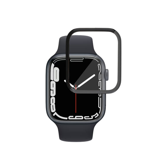 Schutzfolie Techsuit Nano Flex für Apple Watch Series 9 / 8 / 7 45mm, Kunststoff, Set 2 Stück, Schwarz