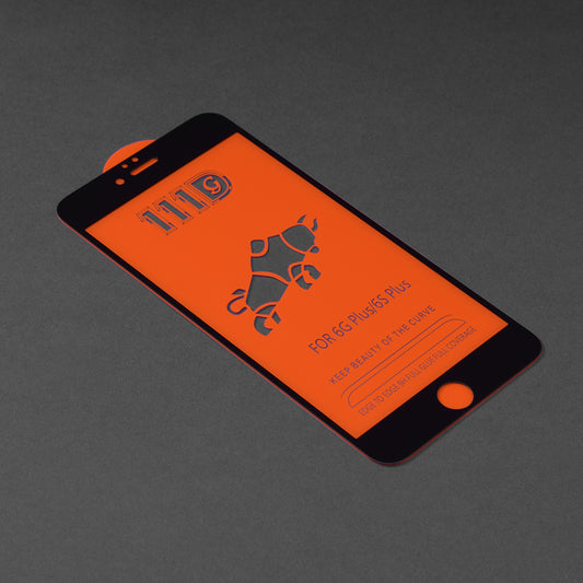 Techsuit Displayschutzfolie für Apple iPhone 6s Plus / 6 Plus, gehärtetes Glas, Full Glue, 111D, Schwarz