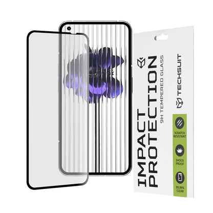 Techsuit Screen Protector Film for Nothing Phone (1), Tempered Glass, Full Glue, 111D, Black