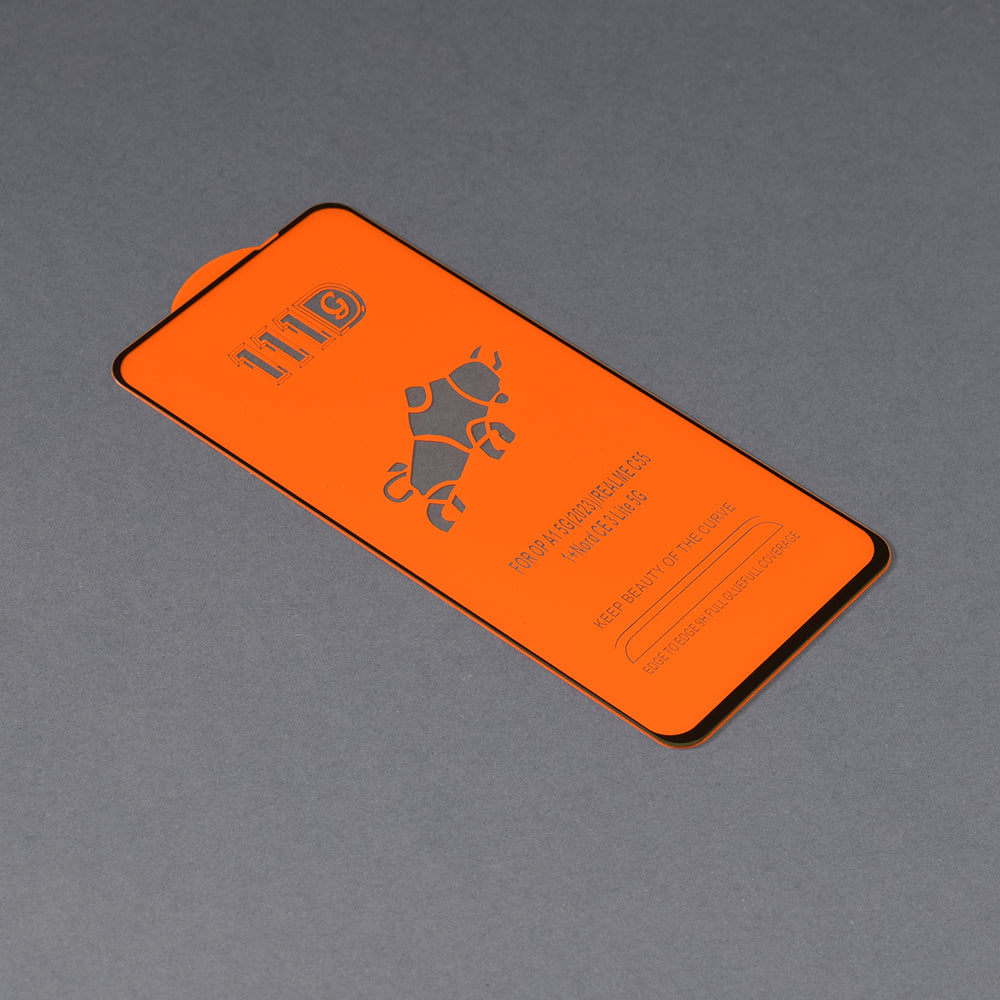 Techsuit Displayschutzfolie für OnePlus Nord N30 SE / Oppo A79 / A98 / A58 4G, gehärtetes Glas, Full Glue, 111D, Schwarz