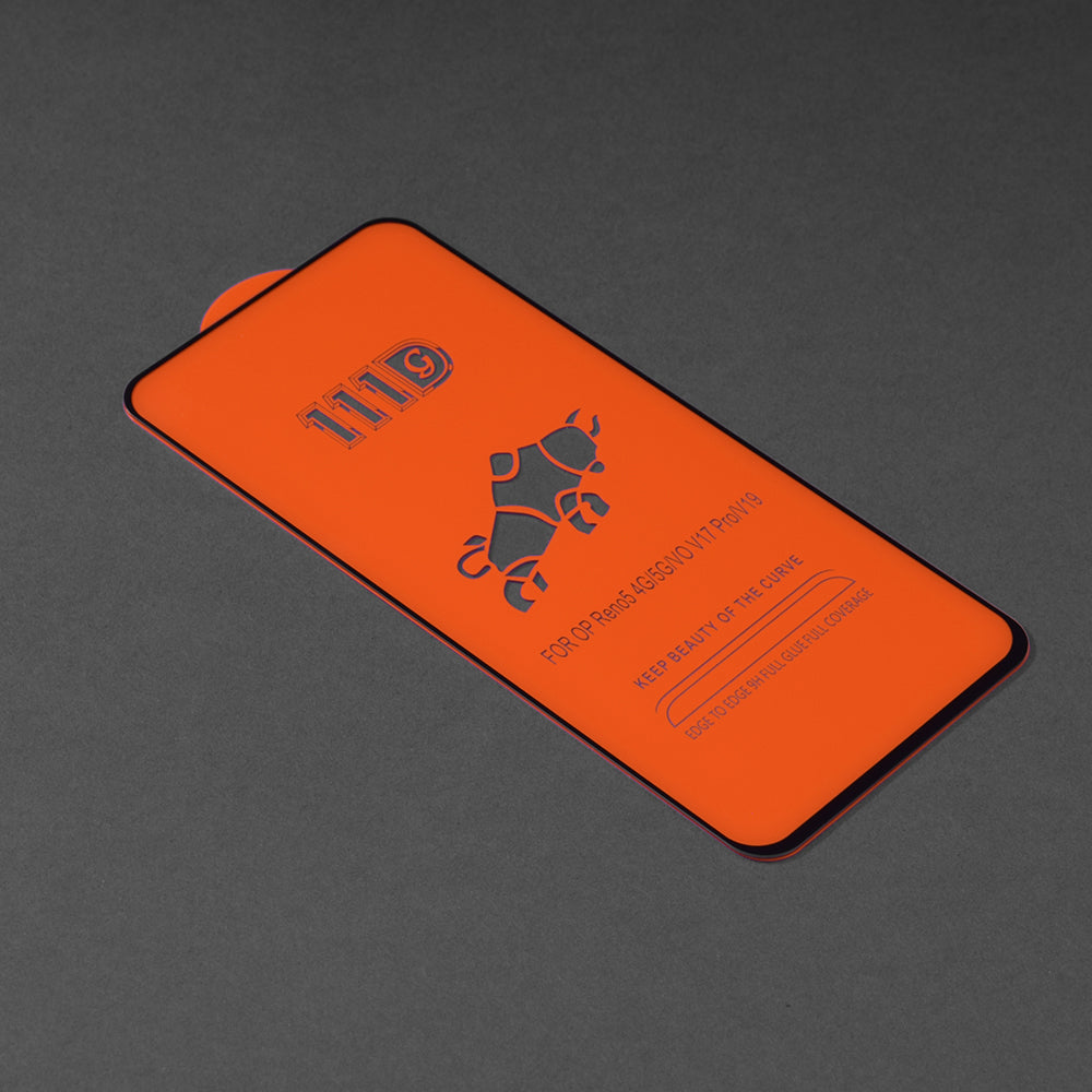 Techsuit Displayschutzfolie für Oppo Reno6 5G, gehärtetes Glas, Full Glue, 111D, Schwarz