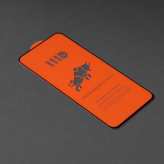 Techsuit Displayschutzfolie für Oppo Reno6 5G, gehärtetes Glas, Full Glue, 111D, Schwarz