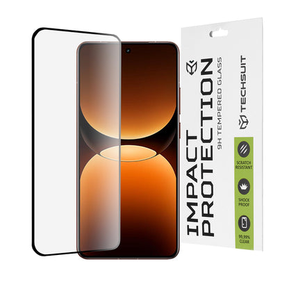 Techsuit Displayschutzfolie für Realme GT 7 Pro, gehärtetes Glas, Full Glue, 111D, Schwarz