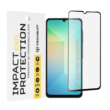 Techsuit Displayschutzfolie für Samsung Galaxy A06 A065, gehärtetes Glas, Full Glue, Schwarz