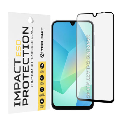 Techsuit Displayschutzfolie für Samsung Galaxy A17 4G / A17 5G / A16 5G A166 / A16 4G A165, gehärtetes Glas, Full Glue, Schwarz