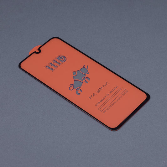 Techsuit Displayschutzfolie für Samsung Galaxy A40 A405, gehärtetes Glas, Full Glue, 111D, Schwarz