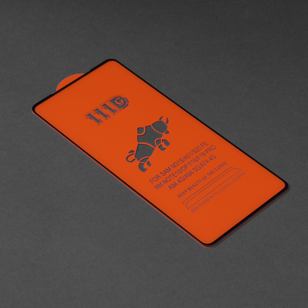 Techsuit Displayschutzfolie für Samsung Galaxy A51 5G A516 / A51 A515, gehärtetes Glas, Full Glue, 111D, Schwarz