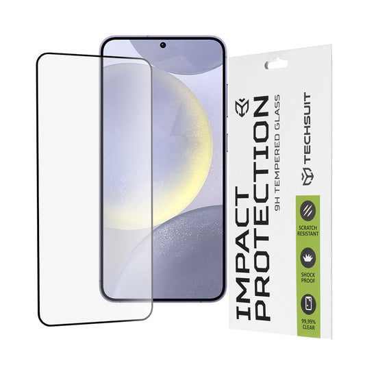 Techsuit Displayschutzfolie für Samsung Galaxy S25+ S936 / S24+ S926, gehärtetes Glas, Full Glue, 111D, Schwarz