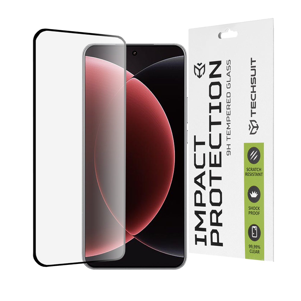 Techsuit Displayschutzfolie für Xiaomi 15 Ultra, gehärtetes Glas, Full Glue, 111D, Schwarz