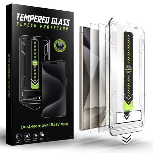Techsuit TitanGlass CrystalHD Displayschutzfolie für Samsung Galaxy S24 Ultra S928, Sicherheitsglas, Vollklebung, 2 Stück Set