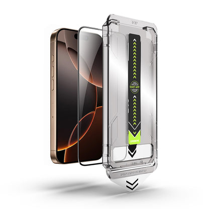 Techsuit TitanGlass Displayschutzfolie für Apple iPhone 14 Pro Max, Sicherheitsglas, Vollkleber, Schwarz