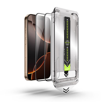 Techsuit TitanGlass Displayschutzfolie für Apple iPhone 15 Pro Max, Sicherheitsglas, Vollkleber, 2er-Set, Schwarz