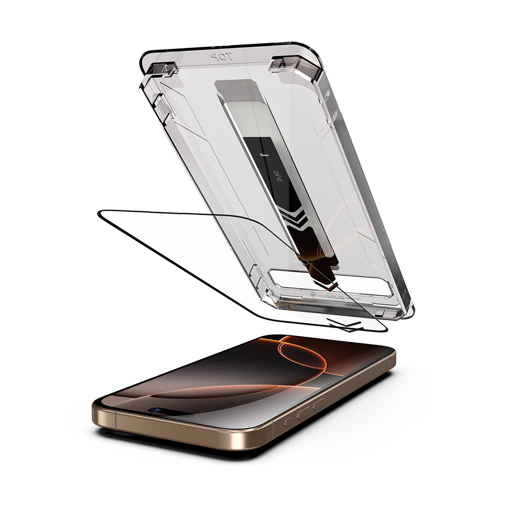 Techsuit TitanGlass Displayschutzfolie für Apple iPhone 15 Pro Max, Sicherheitsglas, Vollkleber, 2er-Set, Schwarz