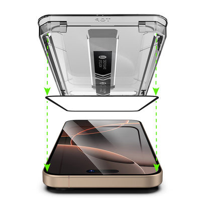 Techsuit TitanGlass Displayschutzfolie für Apple iPhone 15 Pro Max, Sicherheitsglas, Vollkleber, 2er-Set, Schwarz