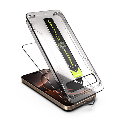 Techsuit TitanGlass Displayschutzfolie für Apple iPhone 16 Plus / 15 Plus, gehärtetes Glas, Full Glue, Schwarz
