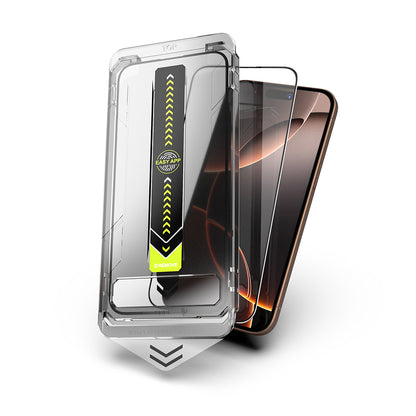 Techsuit TitanGlass Displayschutzfolie für Apple iPhone 16 Pro Max, Sicherheitsglas, Vollkleber, Schwarz