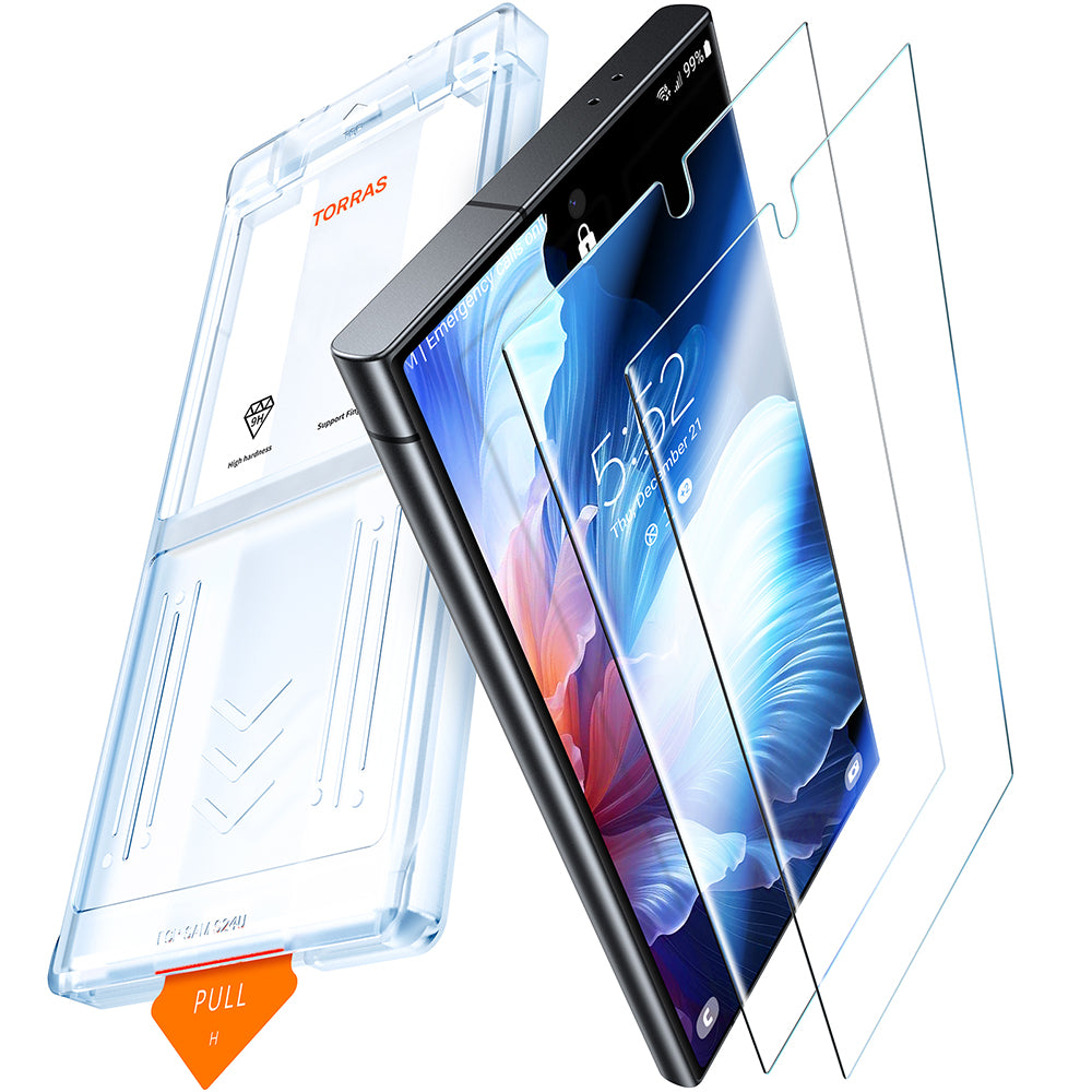 Torras GlassGo Install Master Screen Protector for Google Pixel 9a, Tempered Glass, Full Glue, Set of 2 Pieces