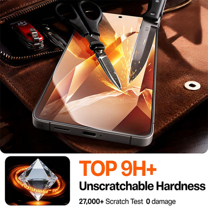 Schutzfolie Torras GlassGo Install Master für Samsung Galaxy S26 Ultra, gehärtetes Glas, vollflächig klebend, transparent.