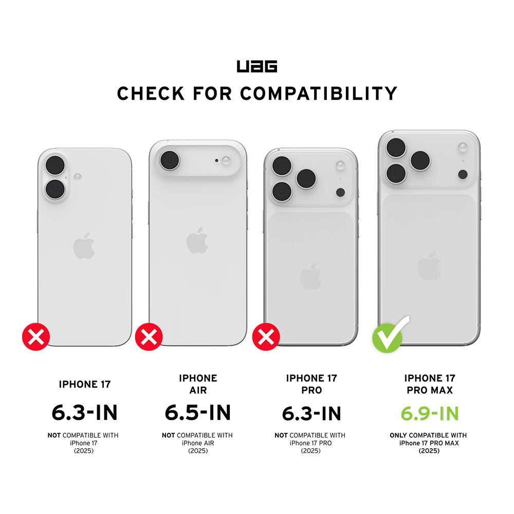 Schutzfolie Urban Armor Gear Shield für Apple iPhone 17 Pro Max, Gehärtetes Glas, Vollverklebung, Schwarz