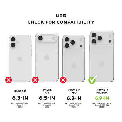 Schutzfolie Urban Armor Gear Shield für Apple iPhone 17 Pro Max, Gehärtetes Glas, Vollverklebung, Schwarz