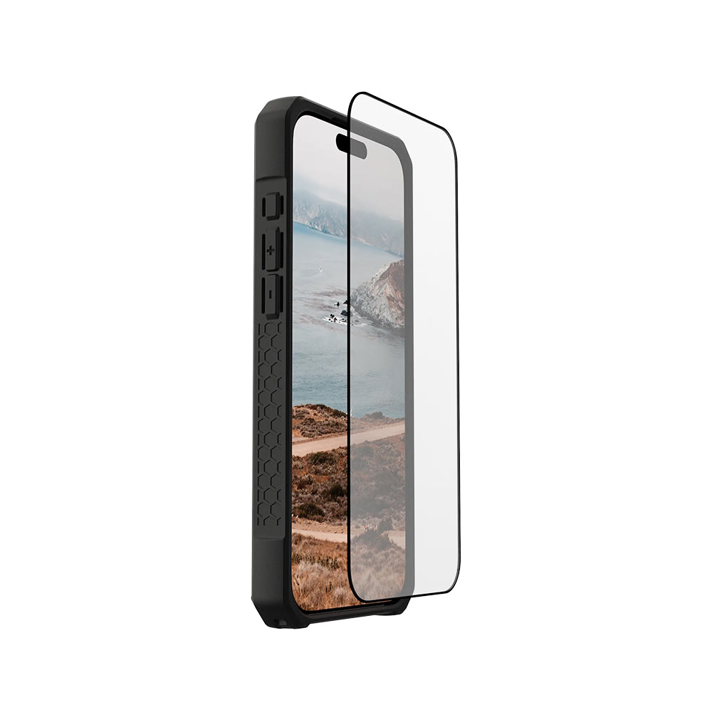 Displayschutzfolie Urban Armor Gear Shield für Apple iPhone 17 Pro, Gehärtetes Glas, Vollverklebung, Schwarz