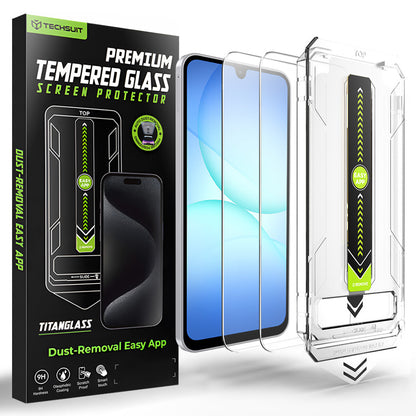 Techsuit TitanGlass CrystalHD Displayschutzfolie für Samsung Galaxy A17 5G / A16 5G A166 / A16 4G A165, Gehärtetes Glas, 2er-Set